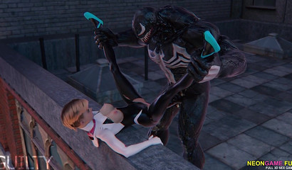 The excitement of a monster cock banging on a rooftop in 3D