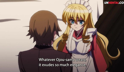 Hentai servant polishing a stiff knob