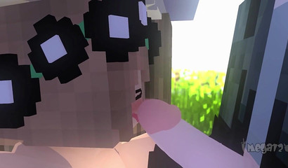 Minecraft Cerena che succhia come se la sua vita dipendesse da questo