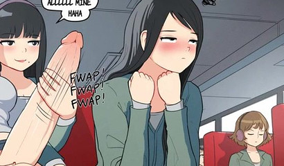 Hentai teens swearing to keep a giant Futanari secret
