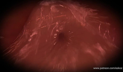 Shrunken guy lives out his Anime fantasy inside giantess's cooch