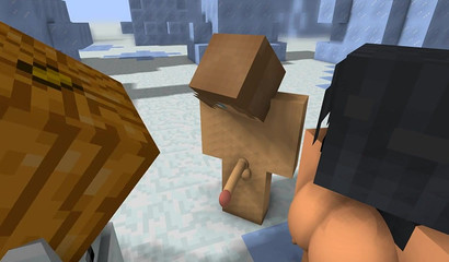 Minecraft XXXXristmas with the threesome-inclined snowman