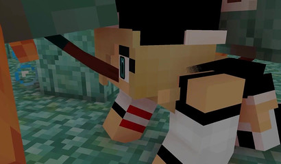 Ее киска нуждается в подводном бурении Minecraft