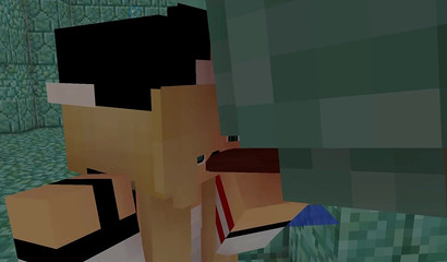 Ее киска нуждается в подводном бурении Minecraft