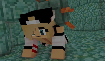 Ее киска нуждается в подводном бурении Minecraft