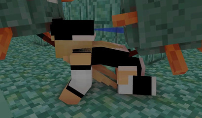 Ее киска нуждается в подводном бурении Minecraft