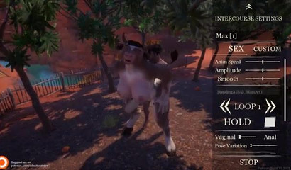 Playful forest cow stumbled up a human 3D Wildlife