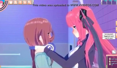 Study time means girl play for Nino Nakano and Miku Nakano