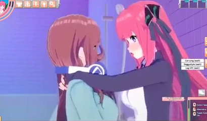 Study time means girl play for Nino Nakano and Miku Nakano