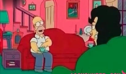 The Simpsons became wild swingers when a hot brunette showed up