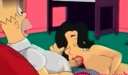 The Simpsons became wild swingers when a hot brunette showed up