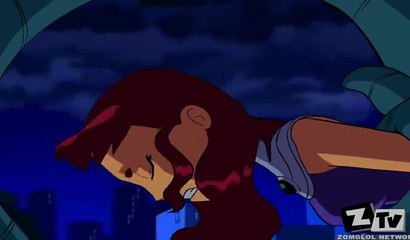 Only Starfire and Raven can take cartoon tentacle cum