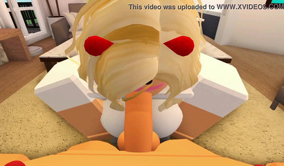 Roblox 3D slut can't resist a huge cock