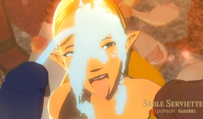 Link makes Princess Zelda glow from his cum