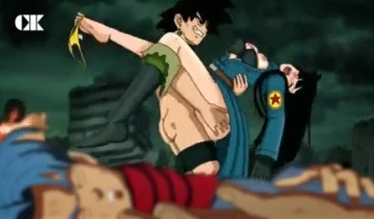 Mai empties Goku's Dragon Balls after a big fight