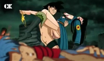 Mai empties Goku's Dragon Balls after a big fight