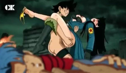 Mai empties Goku's Dragon Balls after a big fight