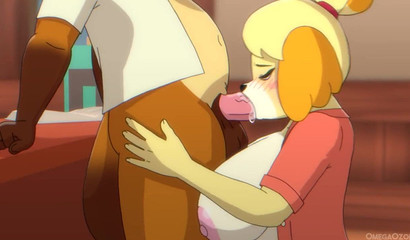 Her huge Animal Crossing tits lure travelers to her cunt