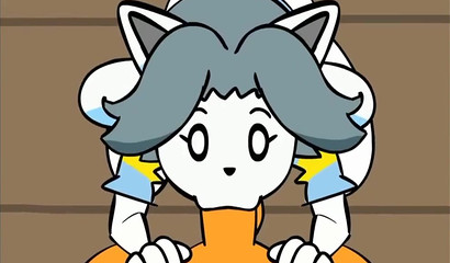 Cute Undertale hottie stuffing her mouth with big rod