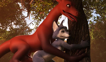 Only huge dragon dick can make furry cunts cum in these woods