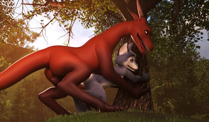 Only huge dragon dick can make furry cunts cum in these woods