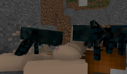 Spiders bang the Minecraft out of her 3D pussy