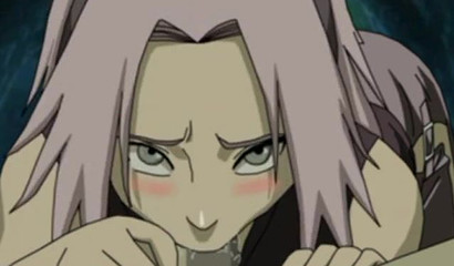 Horny pink-haired Sakura riding Naruto in the woods