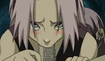 Horny pink-haired Sakura riding Naruto in the woods