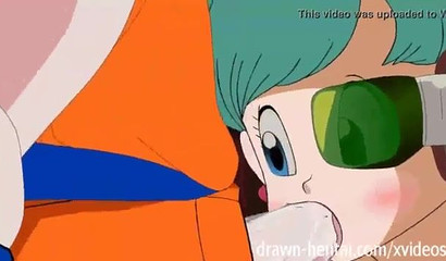 Slutty Bulma gets double dicked down on the couch