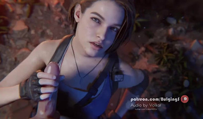 Jill Valentine as a cock-gobbling heroine of Resident Evil 3