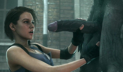 Jill Valentine as a cock-gobbling heroine of Resident Evil 3