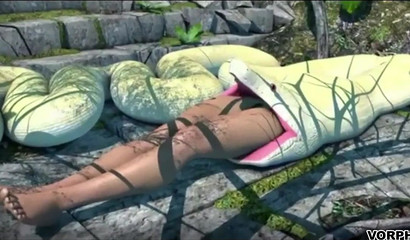 Snake vore sucks on a hot pair of tanned legs