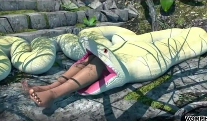 Snake vore sucks on a hot pair of tanned legs