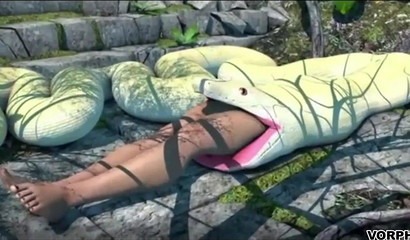 Snake vore sucks on a hot pair of tanned legs