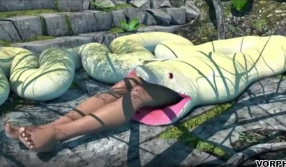 Snake vore sucks on a hot pair of tanned legs