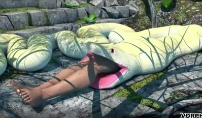 Snake vore sucks on a hot pair of tanned legs