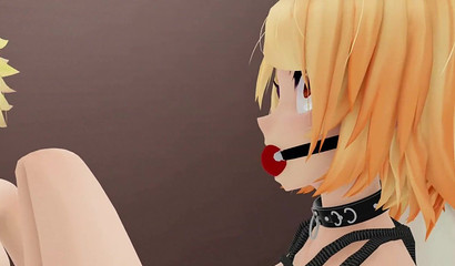 Lesbian slave cornered with multiple toys down the holes