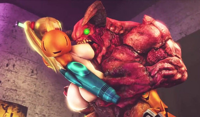 Hentai goddess Samus Aran vs the monster that eats tits only