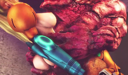 Hentai goddess Samus Aran vs the monster that eats tits only