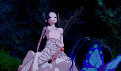 Demon Slayer futanari collision Kanae vs Shinobu