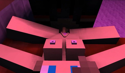 Her 3D Minecraft pussy takes a big log