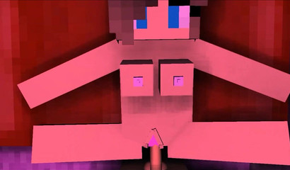 Her 3D Minecraft pussy takes a big log