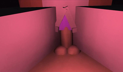 Her 3D Minecraft pussy takes a big log