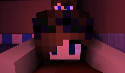 Her 3D Minecraft pussy takes a big log