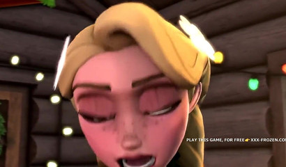 Horny 3D Rapunzel fills Elsa's greedy mouth with cum