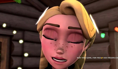 Horny 3D Rapunzel fills Elsa's greedy mouth with cum