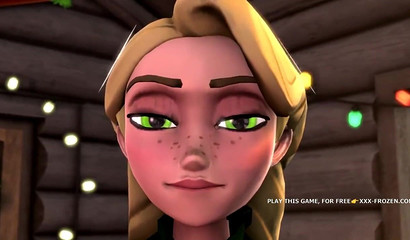 Horny 3D Rapunzel fills Elsa's greedy mouth with cum