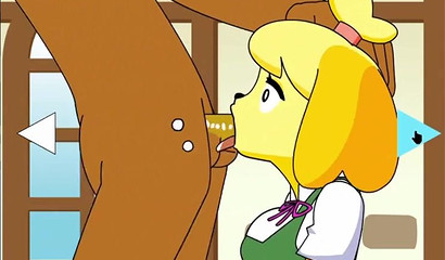Isabelle Shizue can take a huge cock in her cartoon mouth