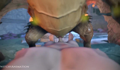 POV 3D dragon lady needs a cum polish in her cunt