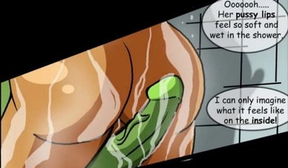 Curvy redhead Starfire bangs Beast Boy in the shower